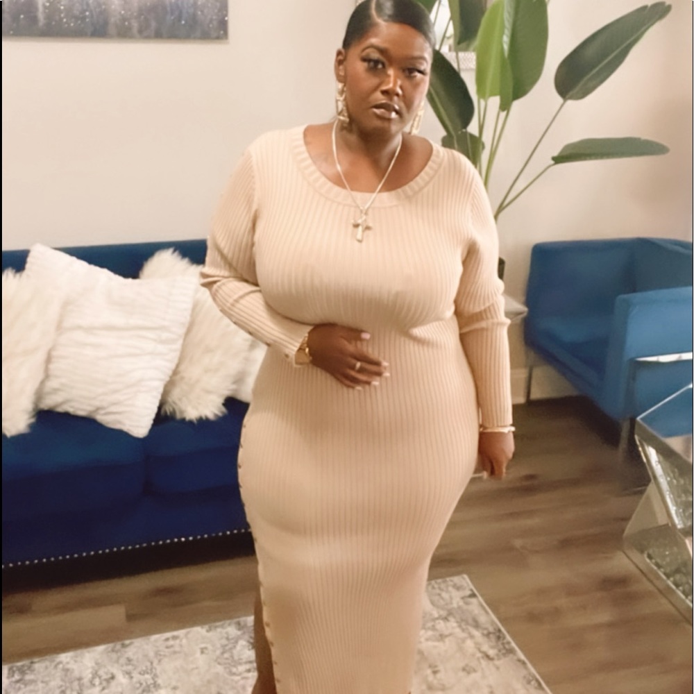 Stone maxi sweater dress